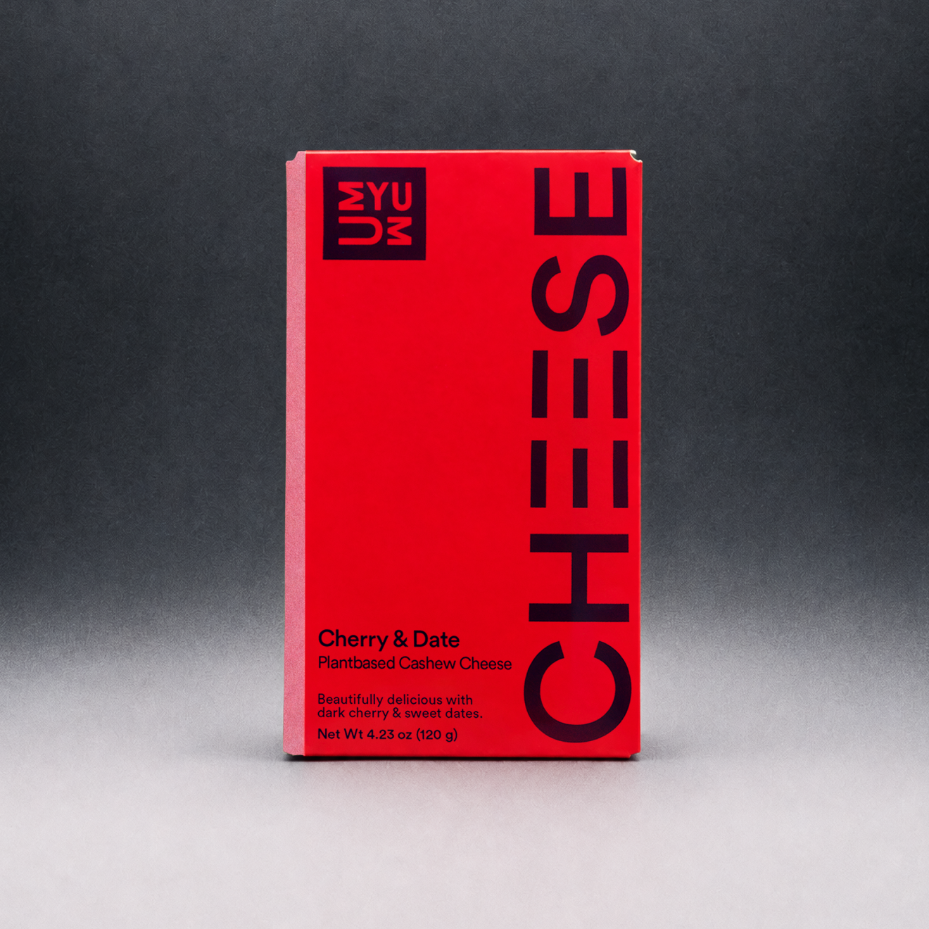 UMYUM Cherry & Date plantbased cheese packaging.