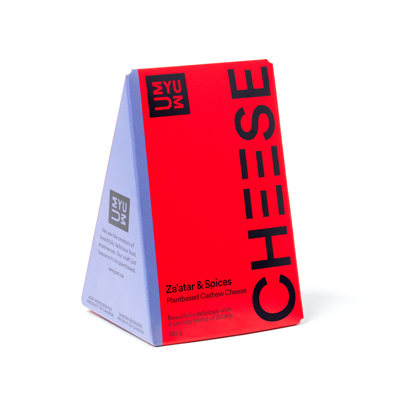 UMYUM Za’atar & Spices plantbased cheese packaging.
